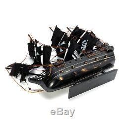 80cm Black Model Pirate Ship Vintage Wood Sailboat Sail Boat, Laser cut