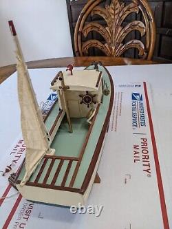 AM Authentic Models Large Wooden Boat Model withAccessories & Display Stand NICE