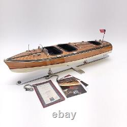 AM Authentic Models Triple Cockpit AS115 Wooden Model Boat Runabout Craft