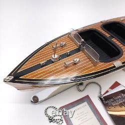 AM Authentic Models Triple Cockpit AS115 Wooden Model Boat Runabout Craft