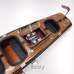 AM Authentic Models Triple Cockpit AS115 Wooden Model Boat Runabout Craft