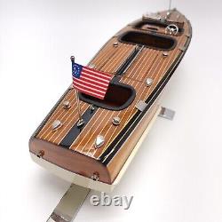 AM Authentic Models Triple Cockpit AS115 Wooden Model Boat Runabout Craft