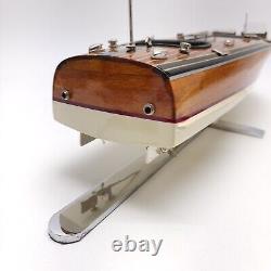 AM Authentic Models Triple Cockpit AS115 Wooden Model Boat Runabout Craft