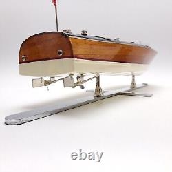 AM Authentic Models Triple Cockpit AS115 Wooden Model Boat Runabout Craft