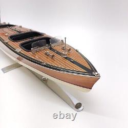 AM Authentic Models Triple Cockpit AS115 Wooden Model Boat Runabout Craft