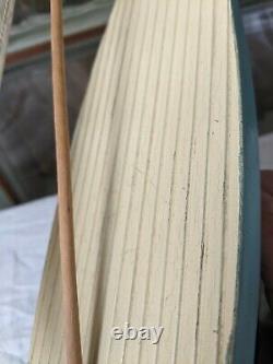 ANTIQUE 1940s KEYSTONE Wood Pond Yacht Model Boat Sailboat Metal keel