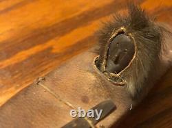 ANTIQUE ALASKA ESKIMO INUIT Wood Face INDIAN HIDE MODEL UMIAK KAYAK BOAT 7