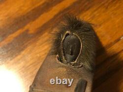 ANTIQUE ALASKA ESKIMO INUIT Wood Face INDIAN HIDE MODEL UMIAK KAYAK BOAT 7