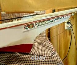 ANTIQUE LARGE 38x38X10 CHESAPEAKE SKIPJACK MODEL FOLK ART HAND BUILT BOAT