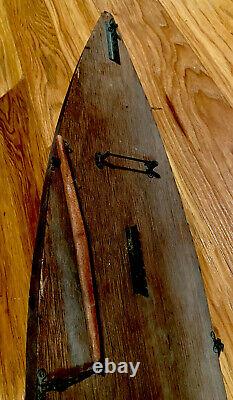 ANTIQUE MODEL WOODEN 36 SAILBOAT / POND BOAT Circa. Early 1900s
