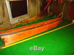 ANTIQUE VINTAGE LARGE WOOD MODEL SHIP HANDMADE MARITIME FOLK ART RC Boat