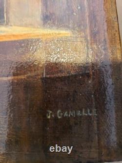 Absolutely Stunning Oil / Wood Original Art Model Boat Ship Marine J. C. Gamelle