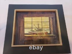 Absolutely Stunning Oil / Wood Original Art Model Boat Ship Marine J. C. Gamelle