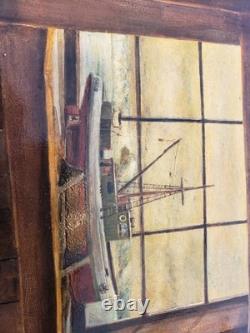 Absolutely Stunning Oil / Wood Original Art Model Boat Ship Marine J. C. Gamelle