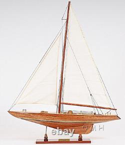 America's Cup Columbia 1958 Yacht Model 24 Built Wooden Sailboat 12 Meter Boat