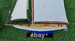 America's Cup Columbia Model Ship Large Handcrafted Wooden Home Decoration