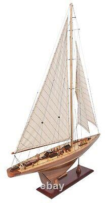 America's Cup Endeavor Yacht Wood Model Sailboat J Boat 24