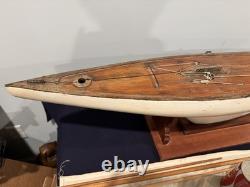 Antique 1920s Large Free Sailing Pond Yacht Vane Self-Steering Marblehead 1M