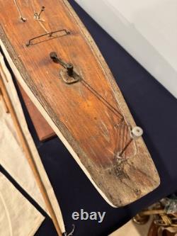 Antique 1920s Large Free Sailing Pond Yacht Vane Self-Steering Marblehead 1M