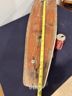 Antique 1920s Large Free Sailing Pond Yacht Vane Self-Steering Marblehead 1M