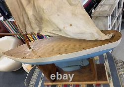 Antique 1920s Pond Yacht Sail Boat Lucky # 13