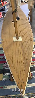 Antique 1920s Pond Yacht Sail Boat Lucky # 13