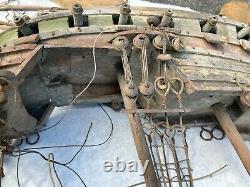 Antique 1925 handmade Model Wooden Pirate SHIP wood boat 17.5 -Repair Needed
