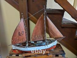 Antique 1939 folk art handmade Model schooner Scandinavian pilot boat 22