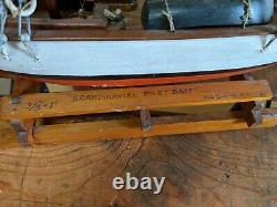 Antique 1939 folk art handmade Model schooner Scandinavian pilot boat 22