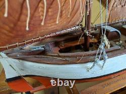 Antique 1939 folk art handmade Model schooner Scandinavian pilot boat 22