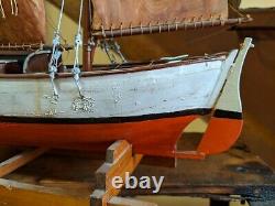 Antique 1939 folk art handmade Model schooner Scandinavian pilot boat 22