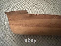Antique Boat Hull Solid Wood Handmade 28 Model Clipper Ship James Tate