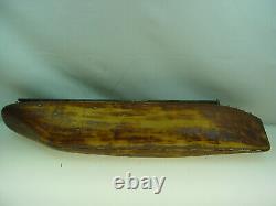 Antique Folk Art Wooden Boat Model Steamer Pond Boat Toy 26 Long