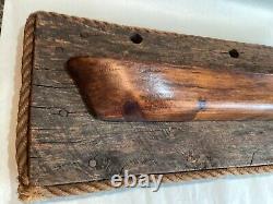 Antique Folk Art Wooden Half Hull Boat Ship Model Salvage Tuckerton Seaport NJ