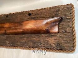 Antique Folk Art Wooden Half Hull Boat Ship Model Salvage Tuckerton Seaport NJ