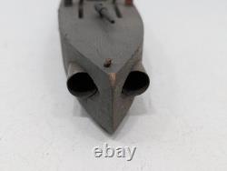 Antique Folk Art Wooden Pond Boat Battleship Army Ship Primitive Toys Navy Ooak