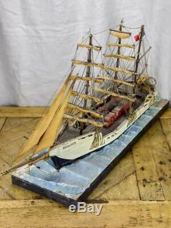 Antique French model boat,'Vigilante' ex voto