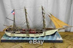 Antique French model boat,'Vigilante' ex voto