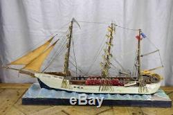 Antique French model boat,'Vigilante' ex voto