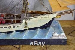 Antique French model boat,'Vigilante' ex voto