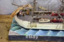 Antique French model boat,'Vigilante' ex voto