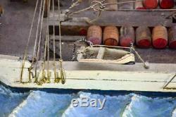 Antique French model boat,'Vigilante' ex voto