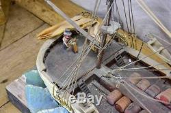 Antique French model boat,'Vigilante' ex voto