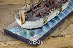 Antique French model boat,'Vigilante' ex voto