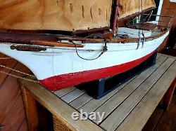Antique HUGE 51 J. A. Willey Skipjack Chesapeake Bay Wooden Model Ship Boat