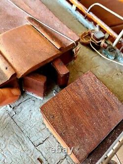 Antique HUGE 51 J. A. Willey Skipjack Chesapeake Bay Wooden Model Ship Boat
