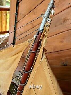 Antique HUGE 51 J. A. Willey Skipjack Chesapeake Bay Wooden Model Ship Boat