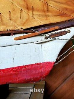 Antique HUGE 51 J. A. Willey Skipjack Chesapeake Bay Wooden Model Ship Boat