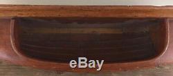 Antique Half Hull Boat Model Hollow Wood Maine Estate 25.25 X 7.5 X 5.5 Inches