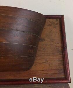 Antique Half Hull Boat Model Solid Wood Maine Estate 24 X 6 X 3.75 Inches